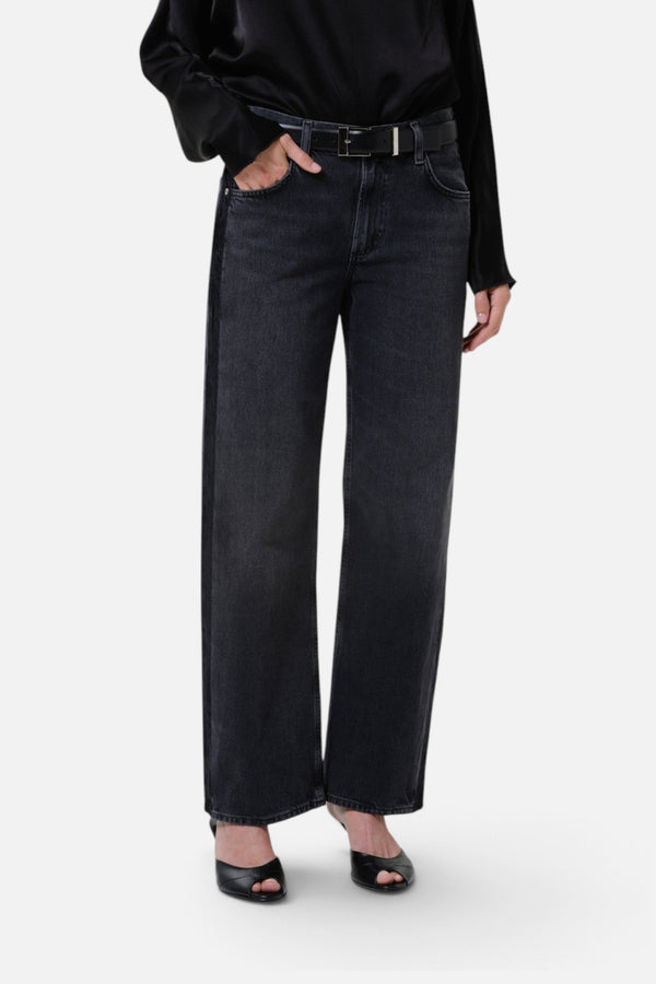 Citizens of Humanity Lindz Easy Straight Tuxedo Stripe in Kuro