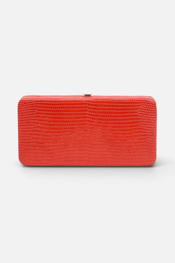 Clare V Le Tabac in Red Glossy Lizard