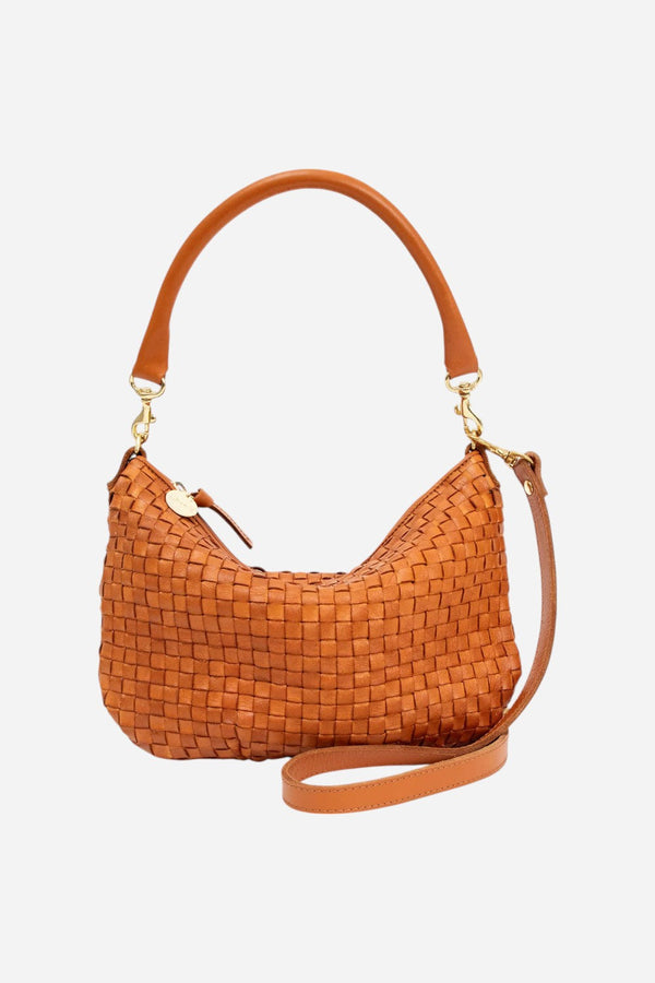 Clare V Petit Moyen in Natural Woven Checker