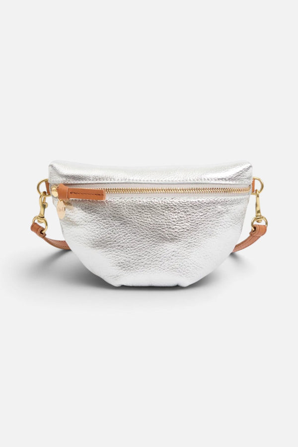 Clare V Petite Fanny Lamba Crossbody Handbag in Silver