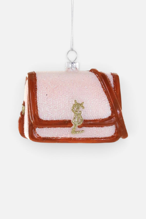 Cody Foster Pink Designer Bag Ornament with Trim