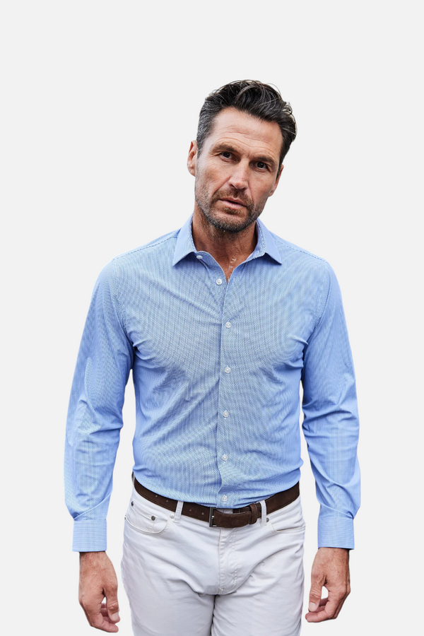 Collars & Co Apex Dress Shirt in Navy Mini Basketweave
