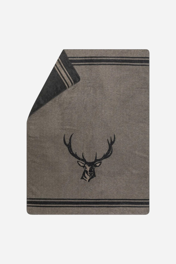 David Fussenegger Savona Throw "Stag/Antlers" in Smoke