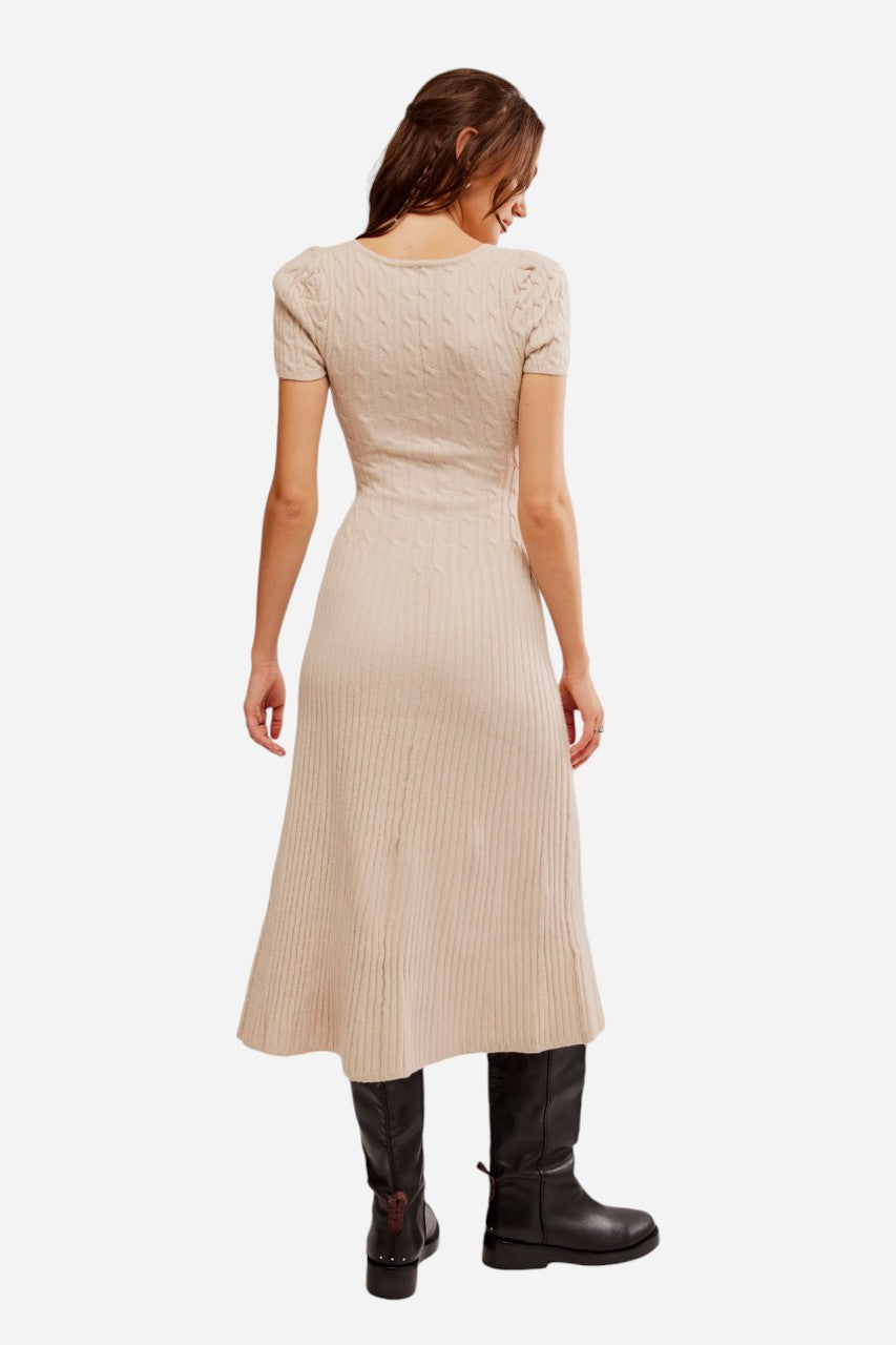 free people madsen midi dress Free People Women's Madsen Midi Sweater Dress - Ivory/Cream - Size M