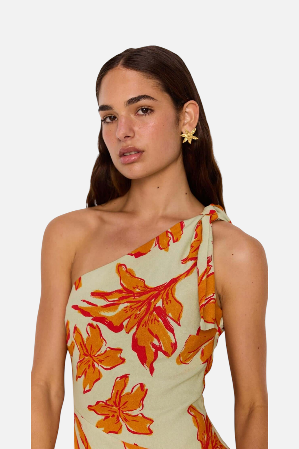 Minkpink Women's Estelle Green & Orange Floral Asymmetric Mini Dress CHROME Minkpink Women's Estelle Green & Orange Floral Asymmetric Mini Dress CHROME