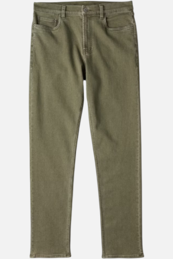 Faherty Men's Stretch Terry 5-Pocket Pant in Island Olive