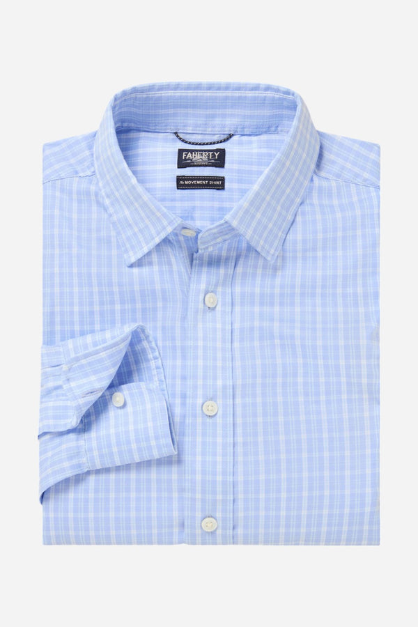 Faherty Movement Shirt in Sky Shore Plaid