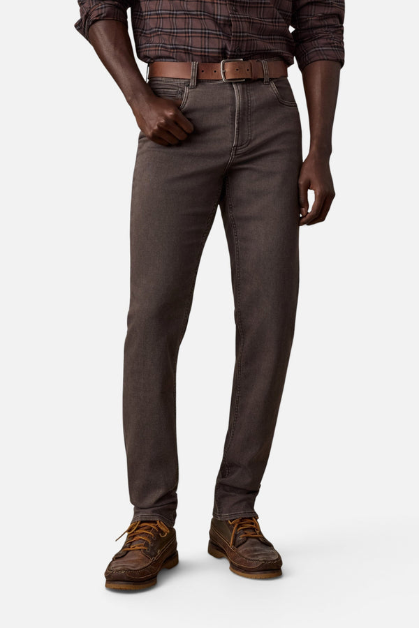 Faherty Stretch Terry 5-Pocket Pant in Coast Brown
