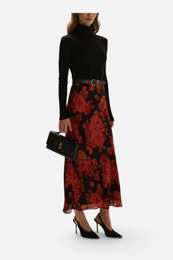 Favorite Daughter Women's The Favorite Skirt in Wine Floral
