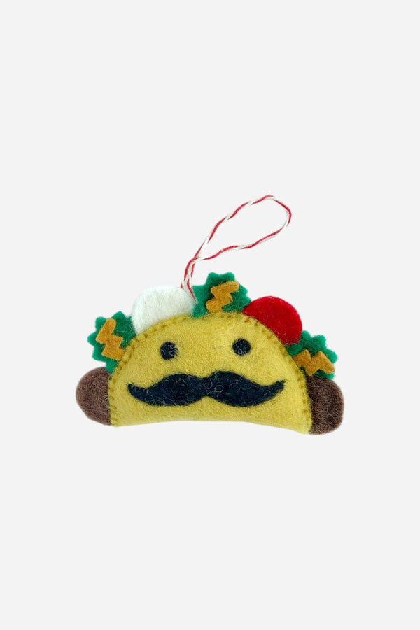 Felt Wool Taco Man Ornament
