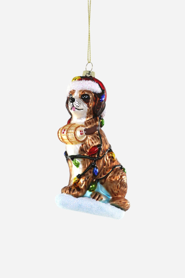 Festive St Bernard Dog Ornament