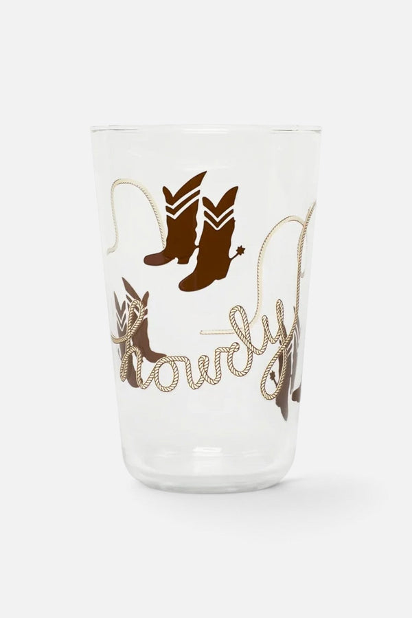 Fishs Eddy Cowboy Boots Glass Tumbler
