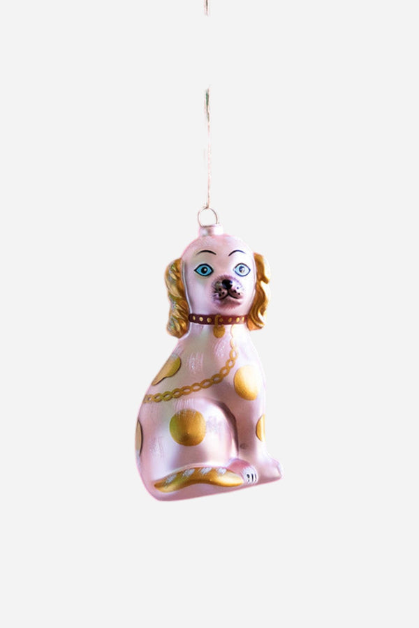 Floral Dog Ornament in Pink