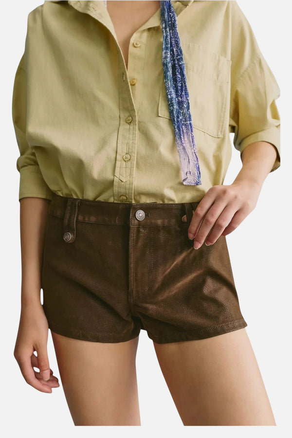 Free People Vagabond Suede in Short Chocolate