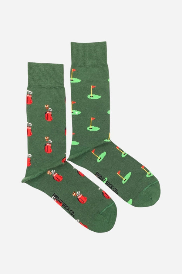Friday Sock Co. Golf Clubs & Green