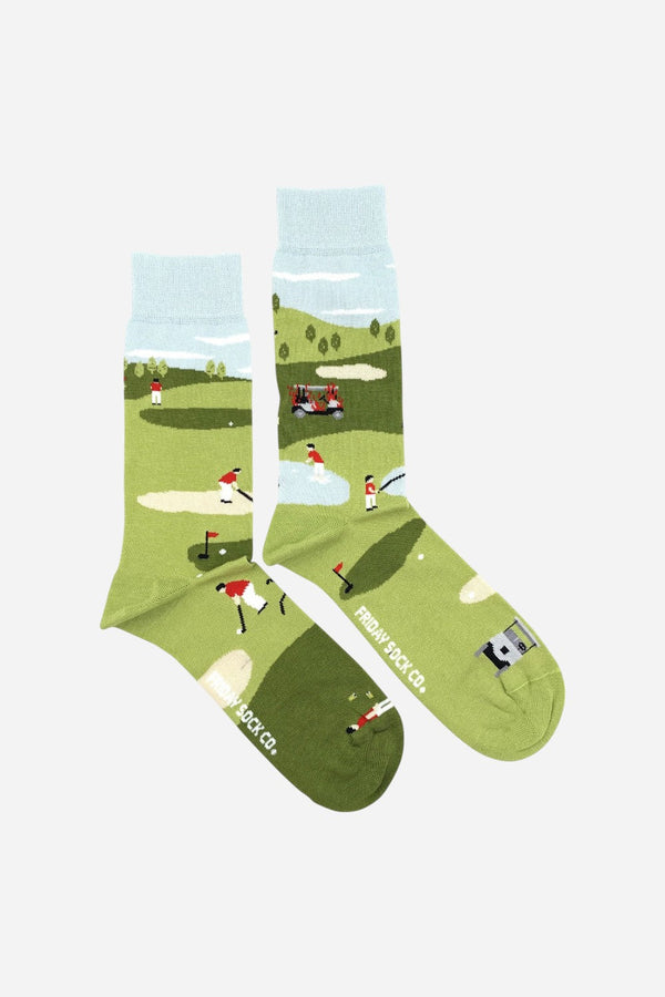 Friday Sock Co. Men's Funny Golf Scene Socks