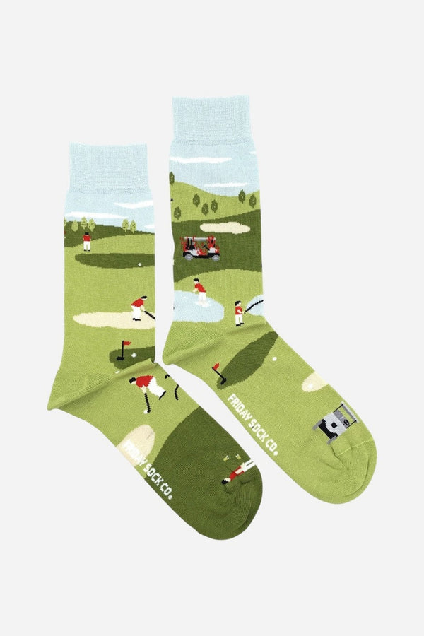 Friday Sock Co. Men's Funny Golf Scene Socks