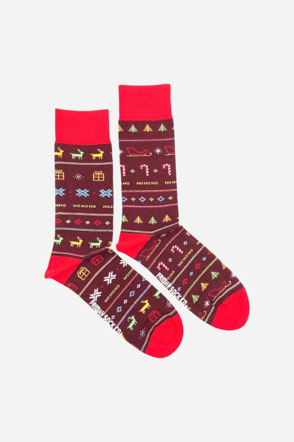 Friday Sock Co. Men's Ugly Christmas Sleigh Ride Socks