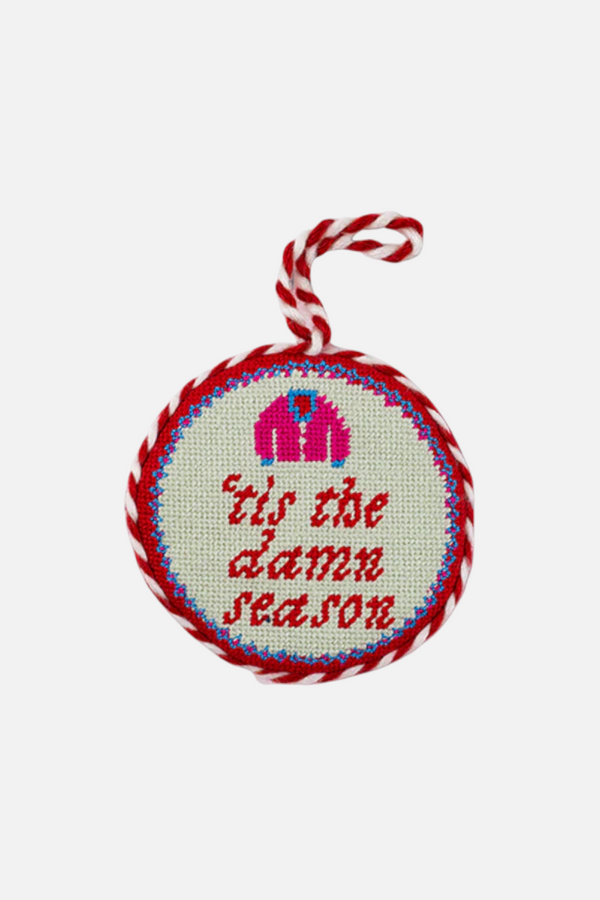 Furbish Tis The Damn Season Needlepoint Ornament