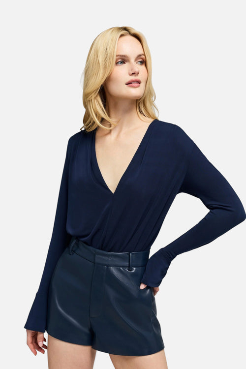 Generation Love Elio Matte Jersey Bodysuit in Peacock – front view