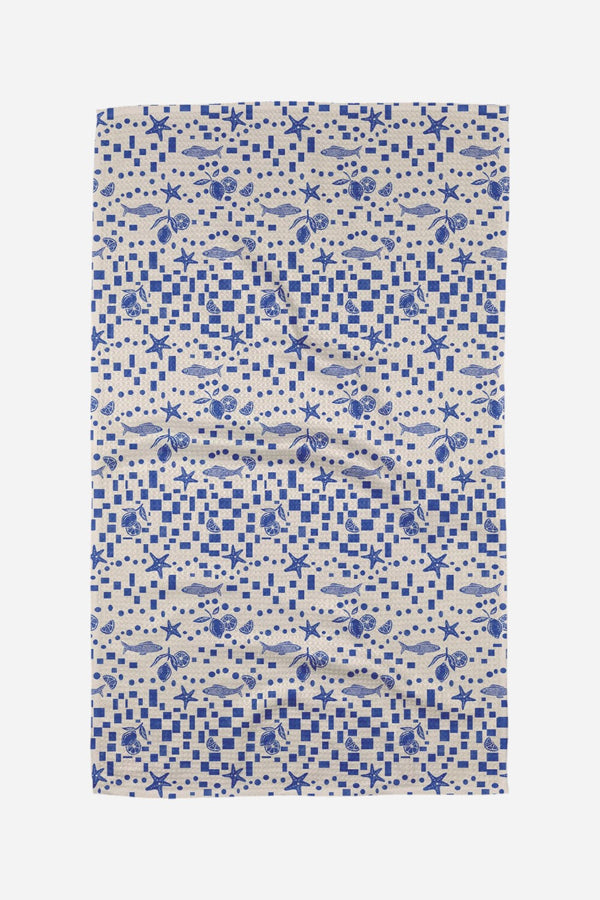 Geometry Towels Santorini Tile Tea Towel