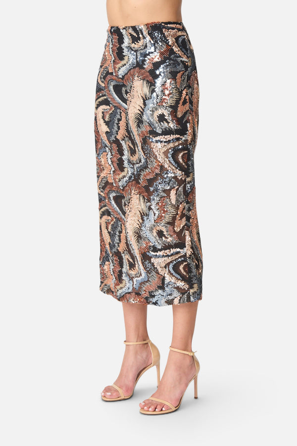 Gilner Farrar Rosa Skirt in Kaleidoscope Sequin