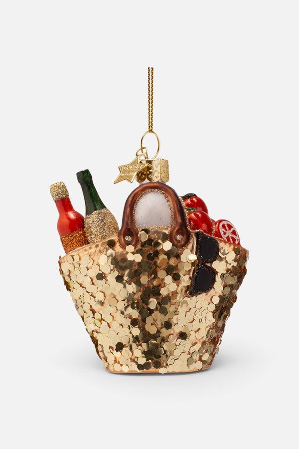 Glass Beach Bag with Drinks Ornament