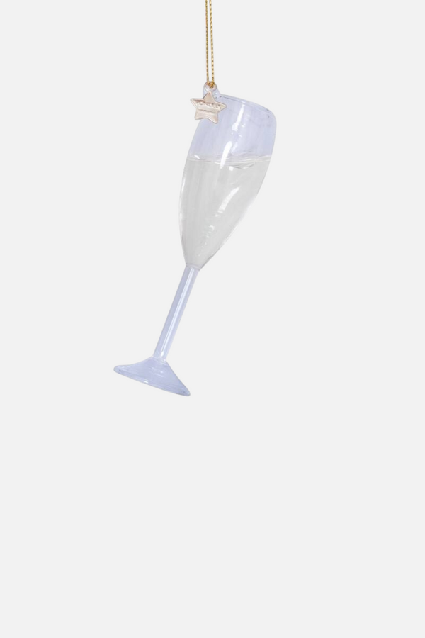 Glass Champagne Glass Ornament