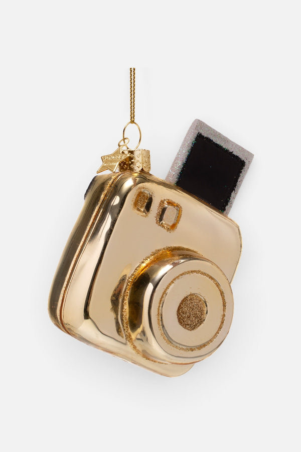 Glass Gold Instant Photo Camera Ornament