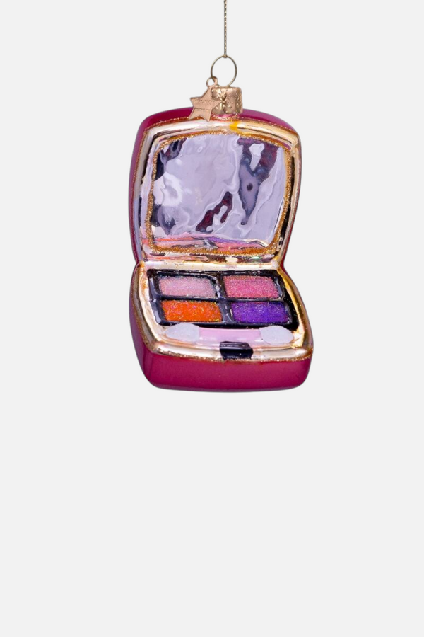 Glass Orange and Pink Eyeshadow Palette Ornament