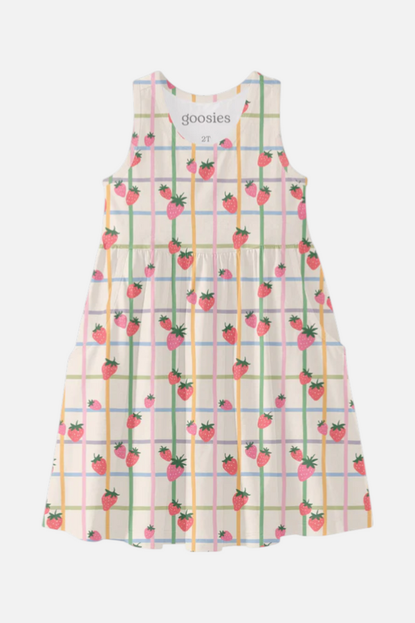 Goosies Kid's Sleeveless Dress in Berry Patch