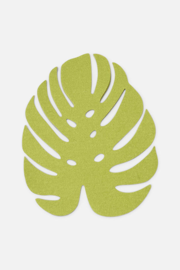 Graf Lantz Monstera Merino Wool Trivet in Pistachio, Medium