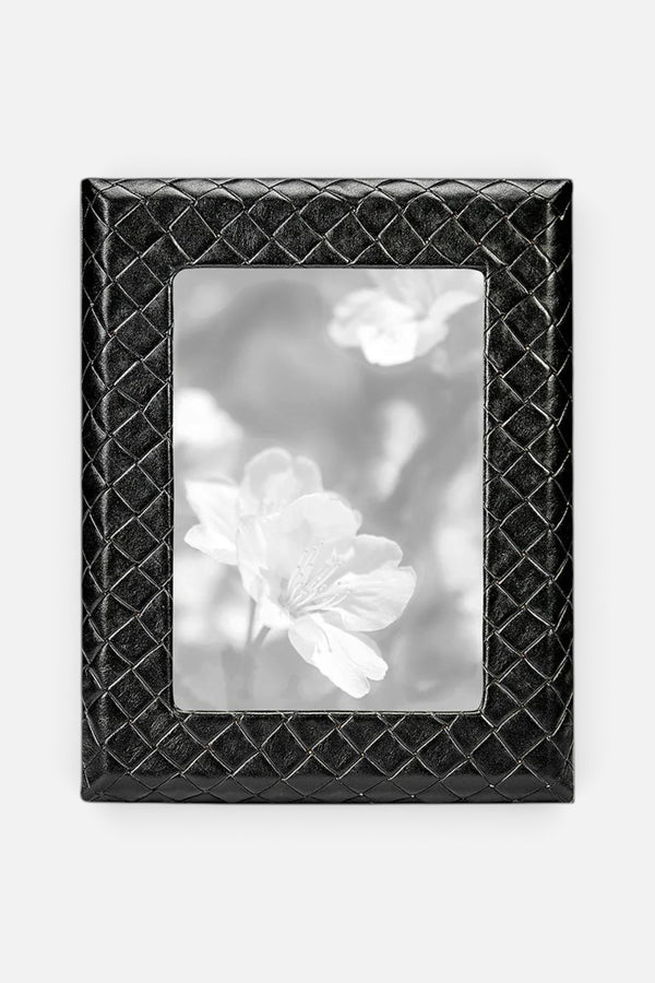 Graphic Image 5" x 7" Woven Frame in Black Woven Leather