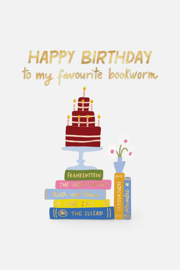 Halfpenny Postage Birthday Bookworm Card