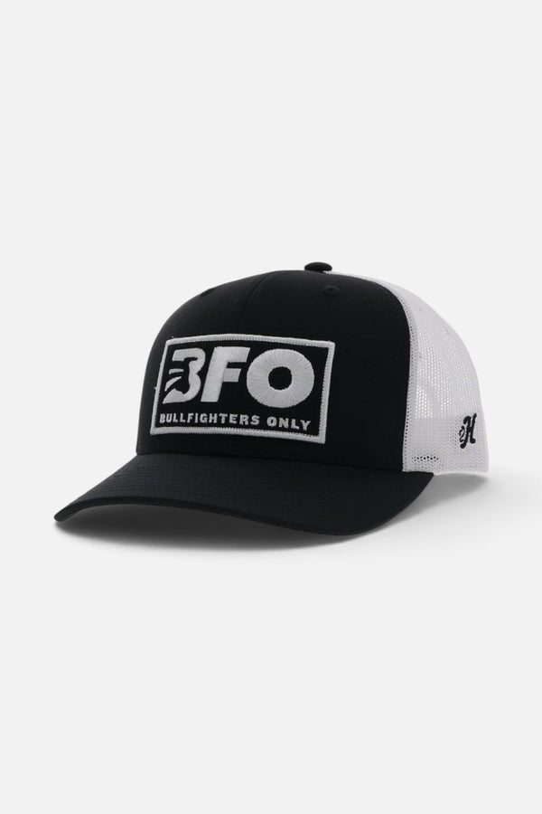 Hooey Trucker BFO Hat in Black White Patch