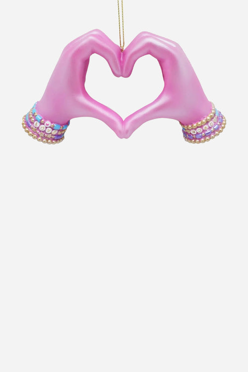 Pink Heart Hands Ornament