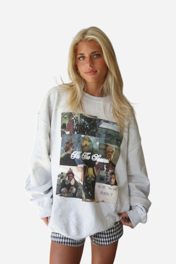 Friday + Saturday Tis the Season Sweatshirt in Grey