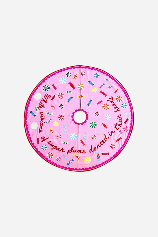 Furbish Sugar Plums Embroidered Tree Skirt