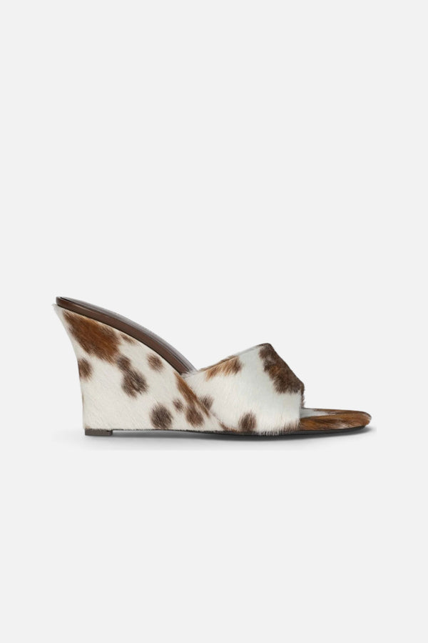Jeffrey Campbell Women's Capital-F Wedge in Brown White Cow