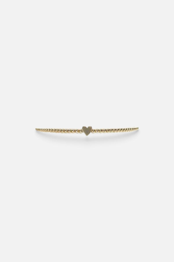 Karen Lazar 2mm Yellow Gold Filled Bracelet with 14K Heart Bead