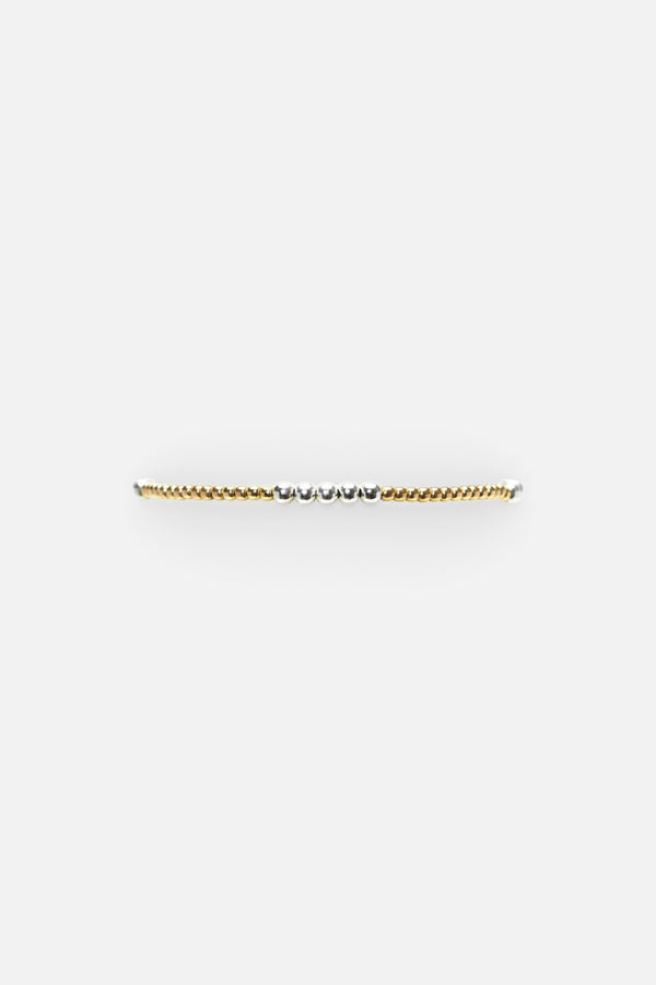 Karen Lazar 2mm Yellow Gold Filled Bracelet With 3mm Sterling Silver
