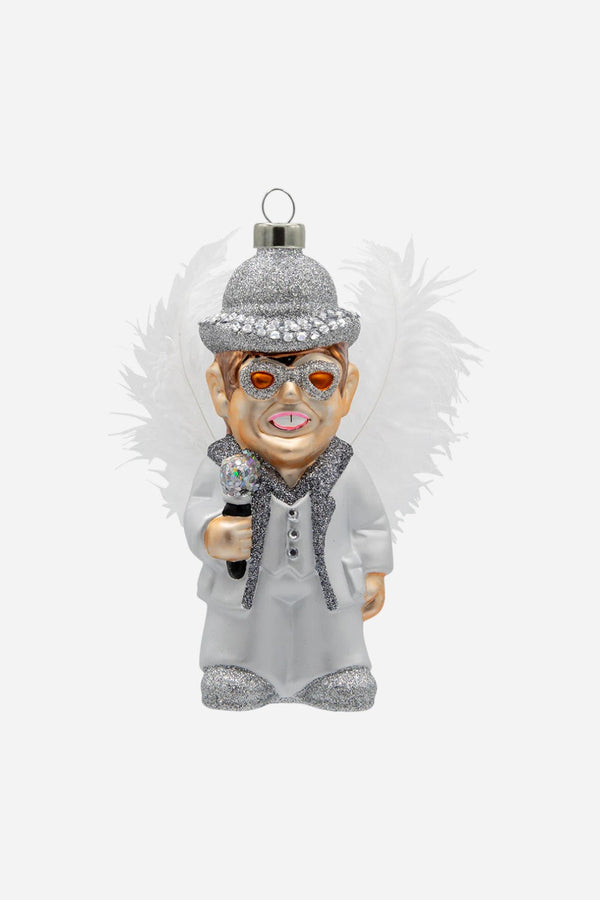 Elton White Feather Costume Ornament