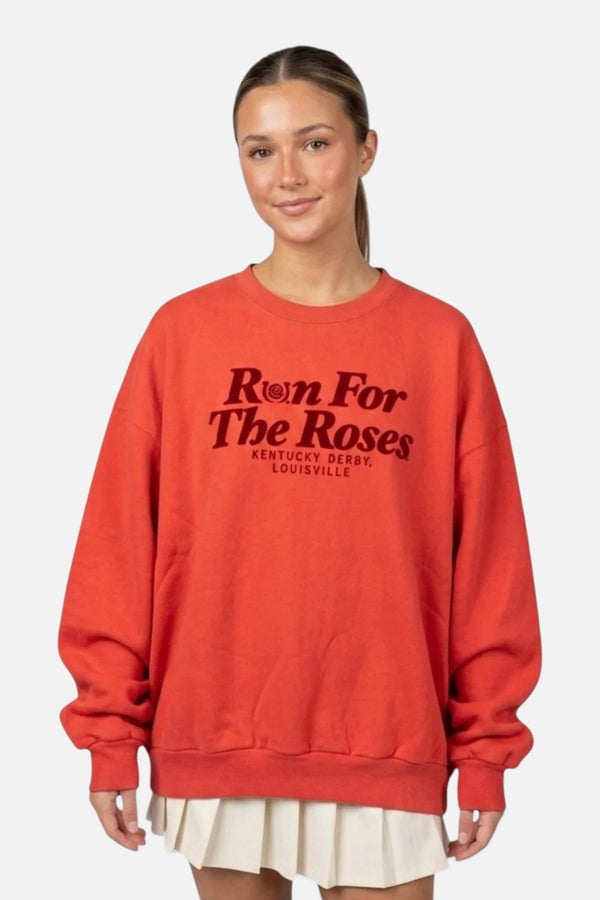 Kentucky Derby "Run For The Roses" Oversized Crewneck