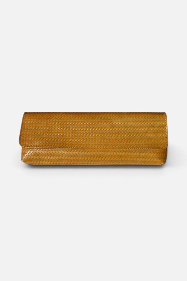 Kim White Baguette Clutch - Burnt Orange