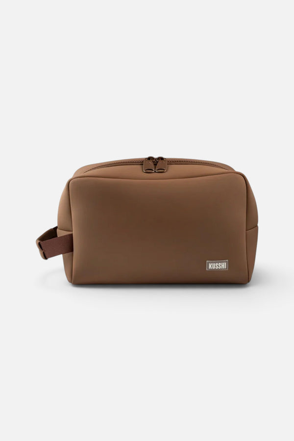 Kusshi Neoprene Dopp Kit in Chocolate Brown