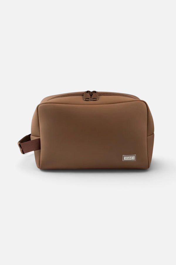 Kusshi Neoprene Dopp Kit in Chocolate Brown