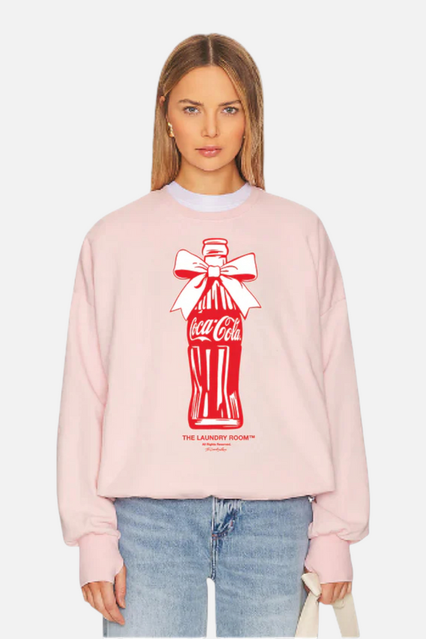 Laundry Room Coca Cola Bow Jump Jumper in Blush Pink