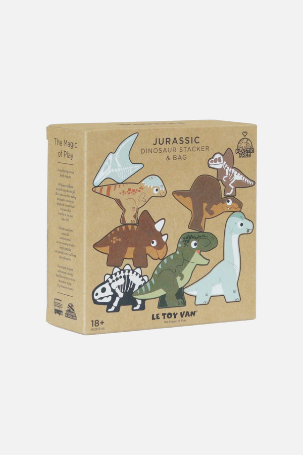 Le Toy Van Kid's Jurassic Stacking Dinosaurs Set & Bag