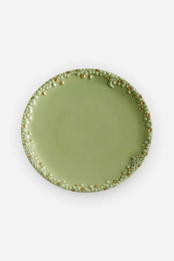 L'Objet Haas Mojave Dessert Plate in Matcha/Gold