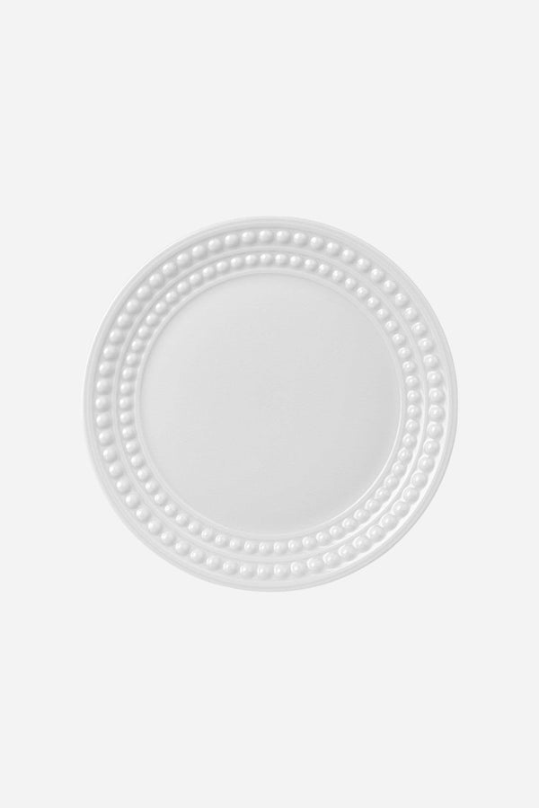 L'Objet Perlée Bread + Butter Plate in White